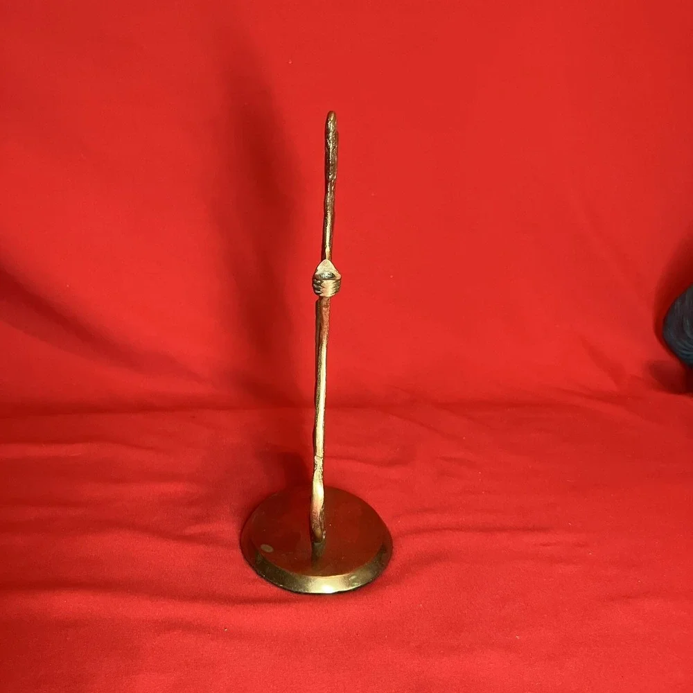 Vintage 9" Angel / 2D /‎ Etched Solid Brass / Flowing Dress Wings / Decor / Flaw - Picture 3 of 13